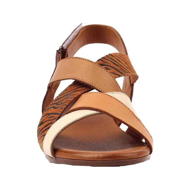 Lunar Lunar Women's Oprah Leather Sandals in Tan - 3