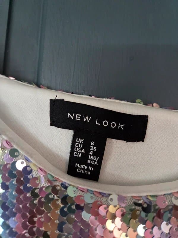 New Look New Look Rainbow Sequin Vest Top - Size 8
