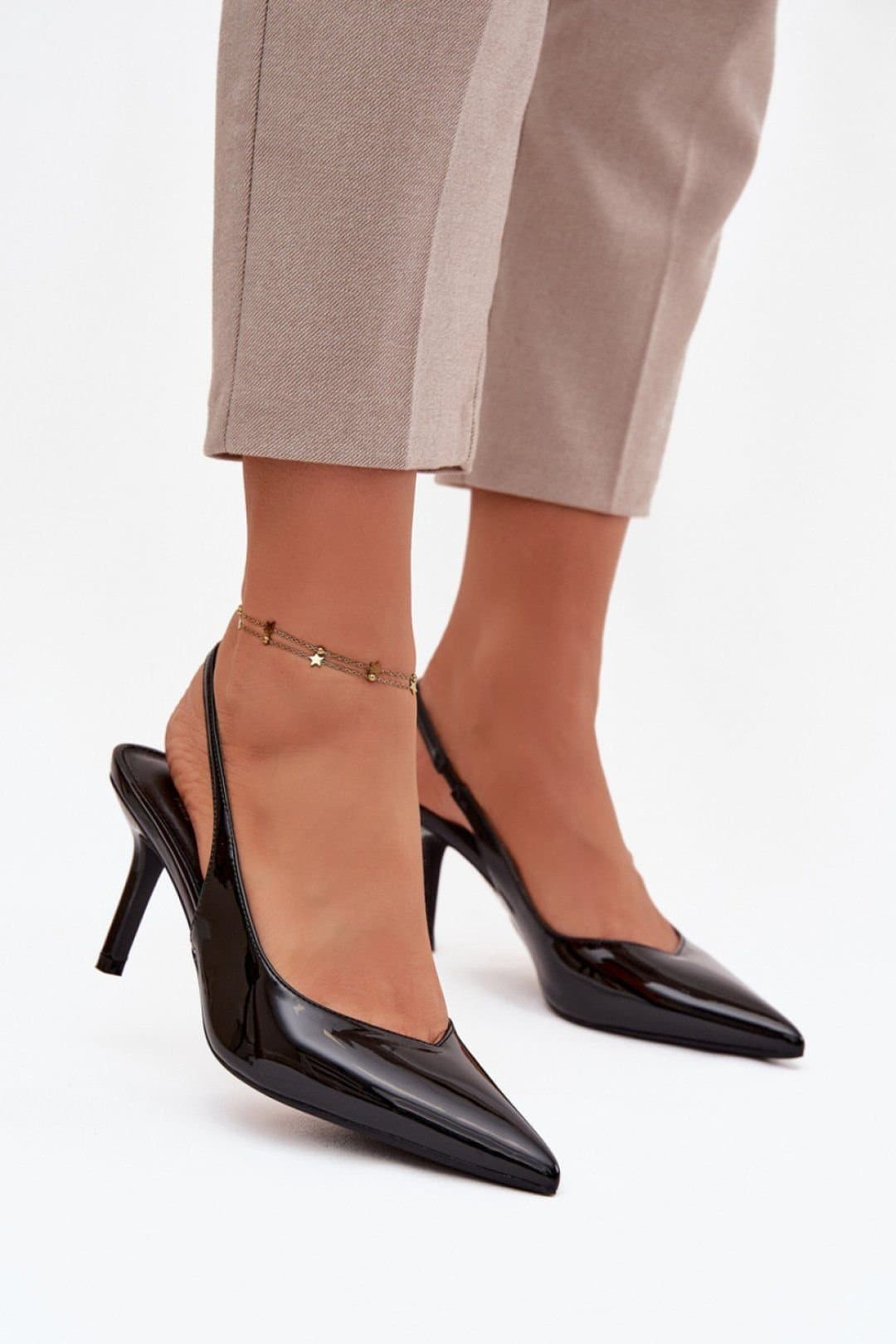 Love Lace Love Lace Black Patent Leather Stiletto Pumps