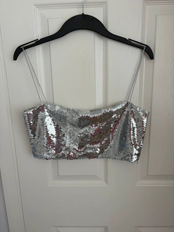 ASOS Vesper / ASOS sequin cami crop top - size 12 festival party rave