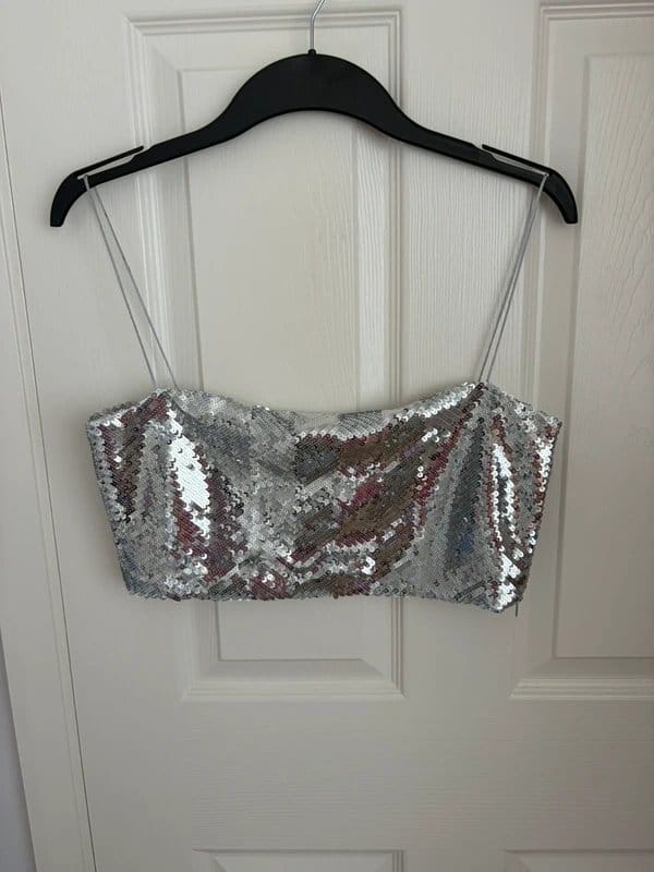 ASOS Vesper / ASOS sequin cami crop top - size 12 festival party rave - 1