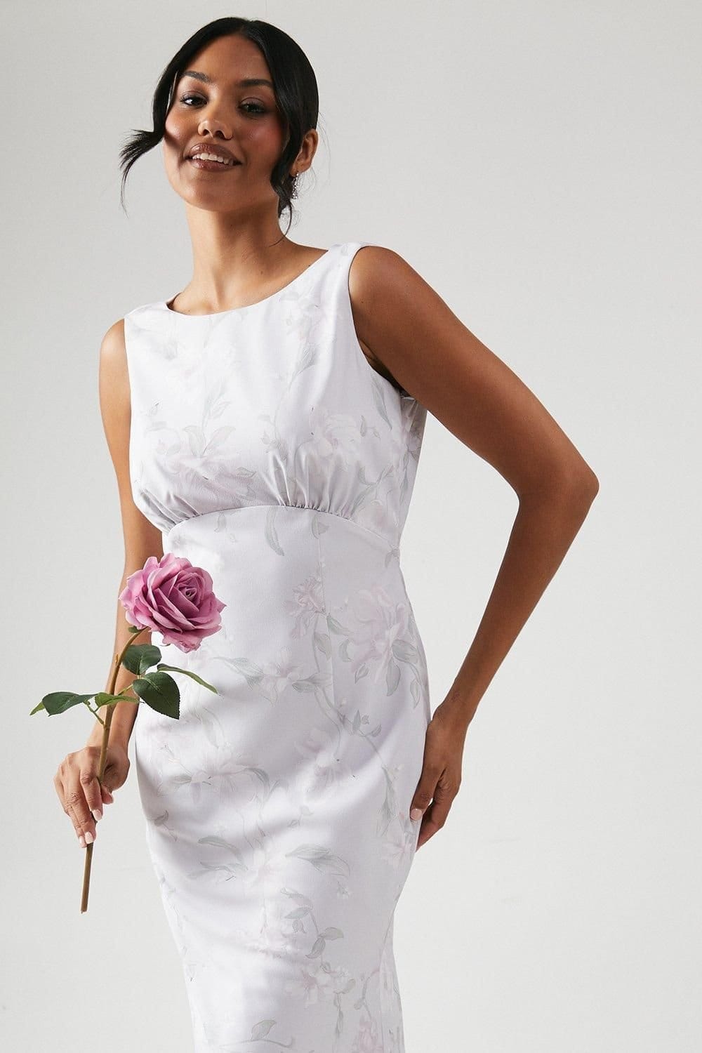 Coast Coast Women's Printed Cowl Back Bridesmaid Dress in Lilac Haze - 4