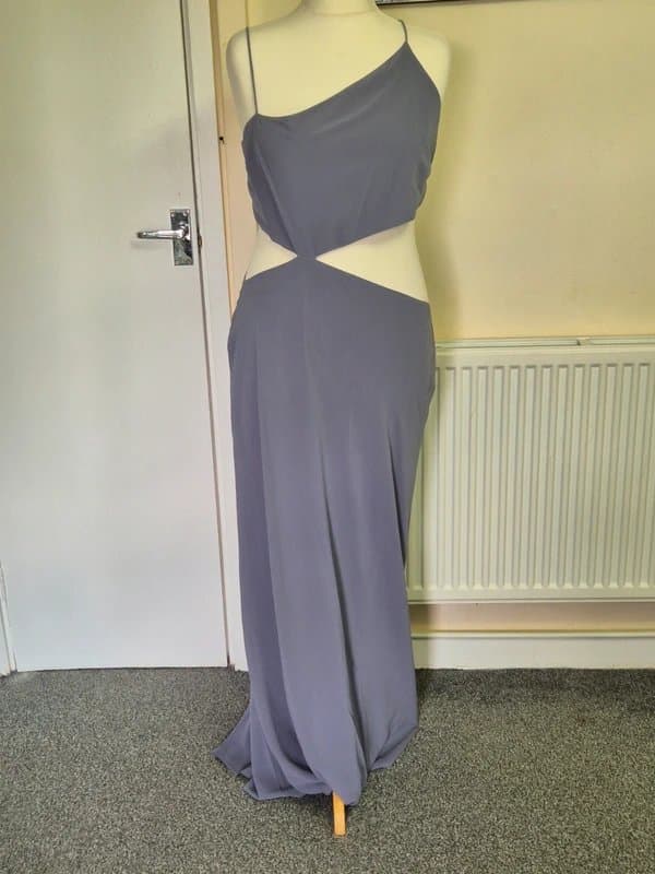 ASOS Design Elegant ASOS design side cut out maxi dress grey UK 16