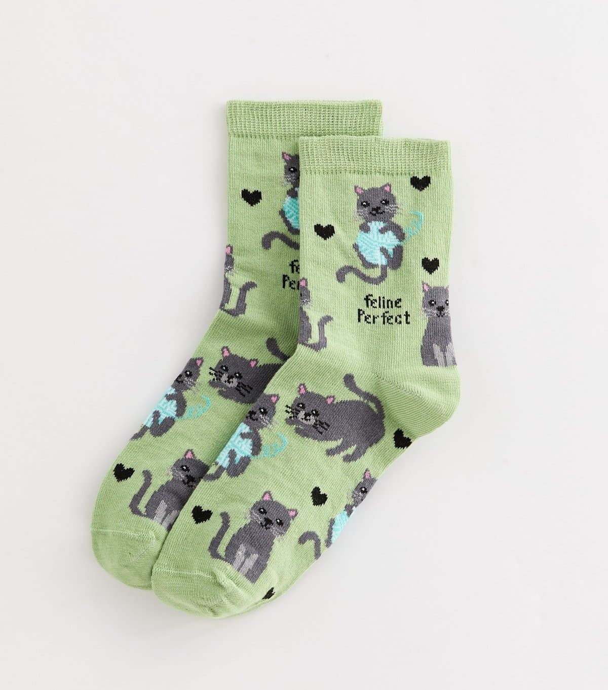 New Look Green Feline Perfect Socks New Look
