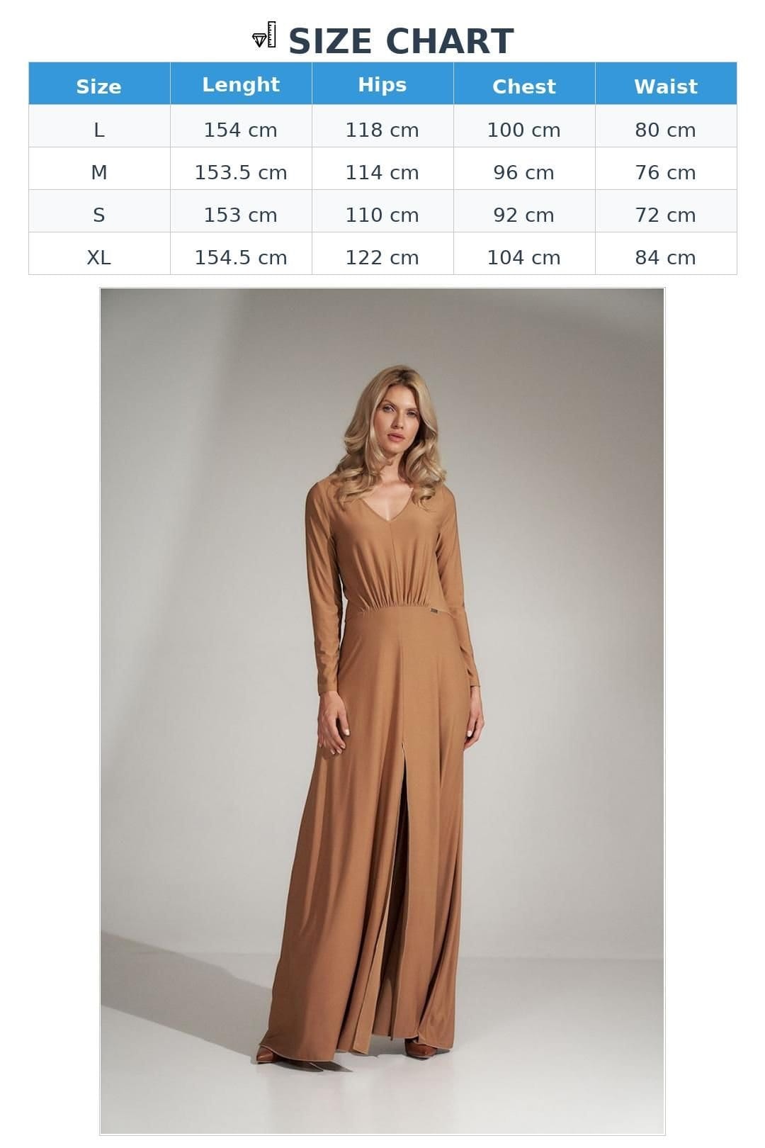 Love Lace Love Lace Women's Long V Neck Flared Dress Elastic Waist in Beige - 4