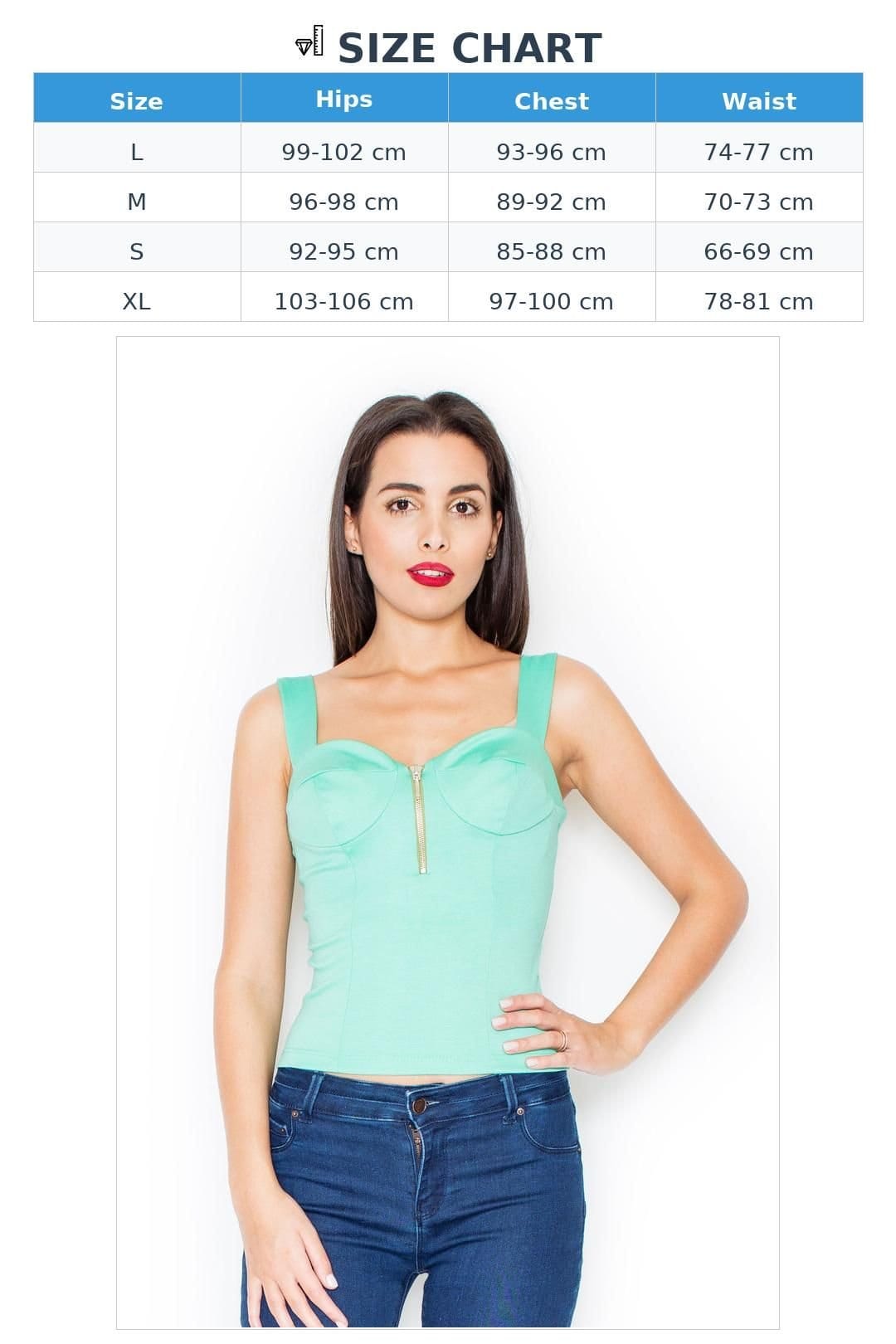 Love Lace Love Lace Women's Corset Style Blouse with Front Zip in Green - 4