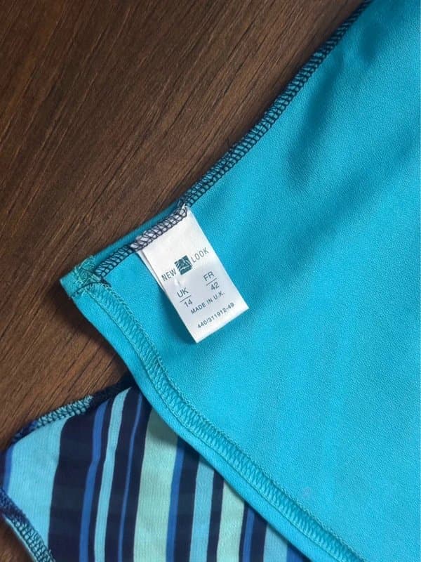 New Look Vintage 2000s New Look blue striped floaty cami top - UK 14 vintage sizing