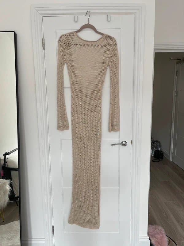 ASOS Beige/ cream crochet beach dress