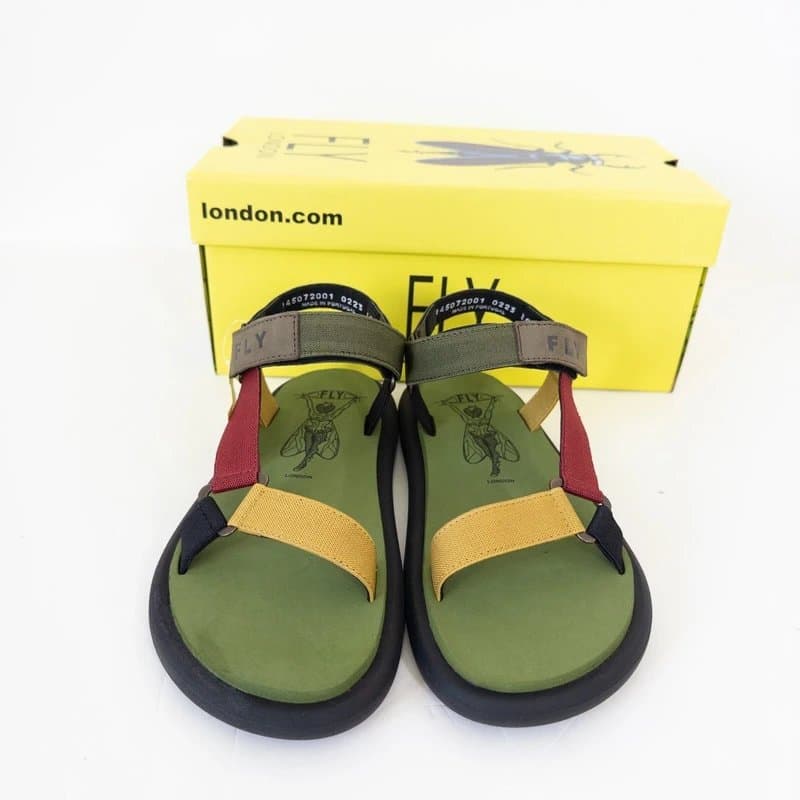 Fly London FLY London T Strap Sandals UK 2.5 NEW Multi Army Green