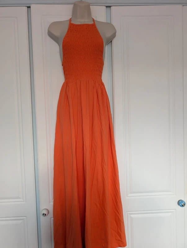 ASOS ASOS Design halter midaxi dress in orange size 4