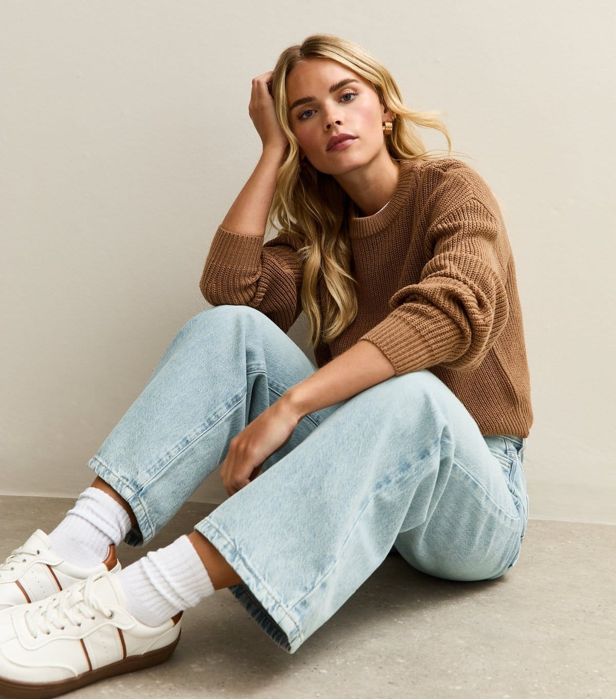 New Look Light Blue Petite High Waist Wide Leg Jeans