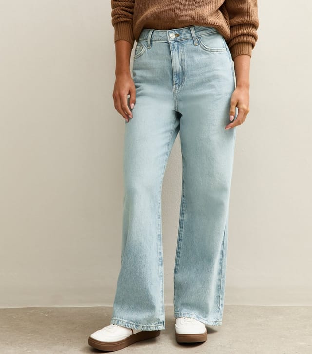 New Look Women's Petite Light Blue Adalae High Waist Wide Leg Jeans New Look - 3
