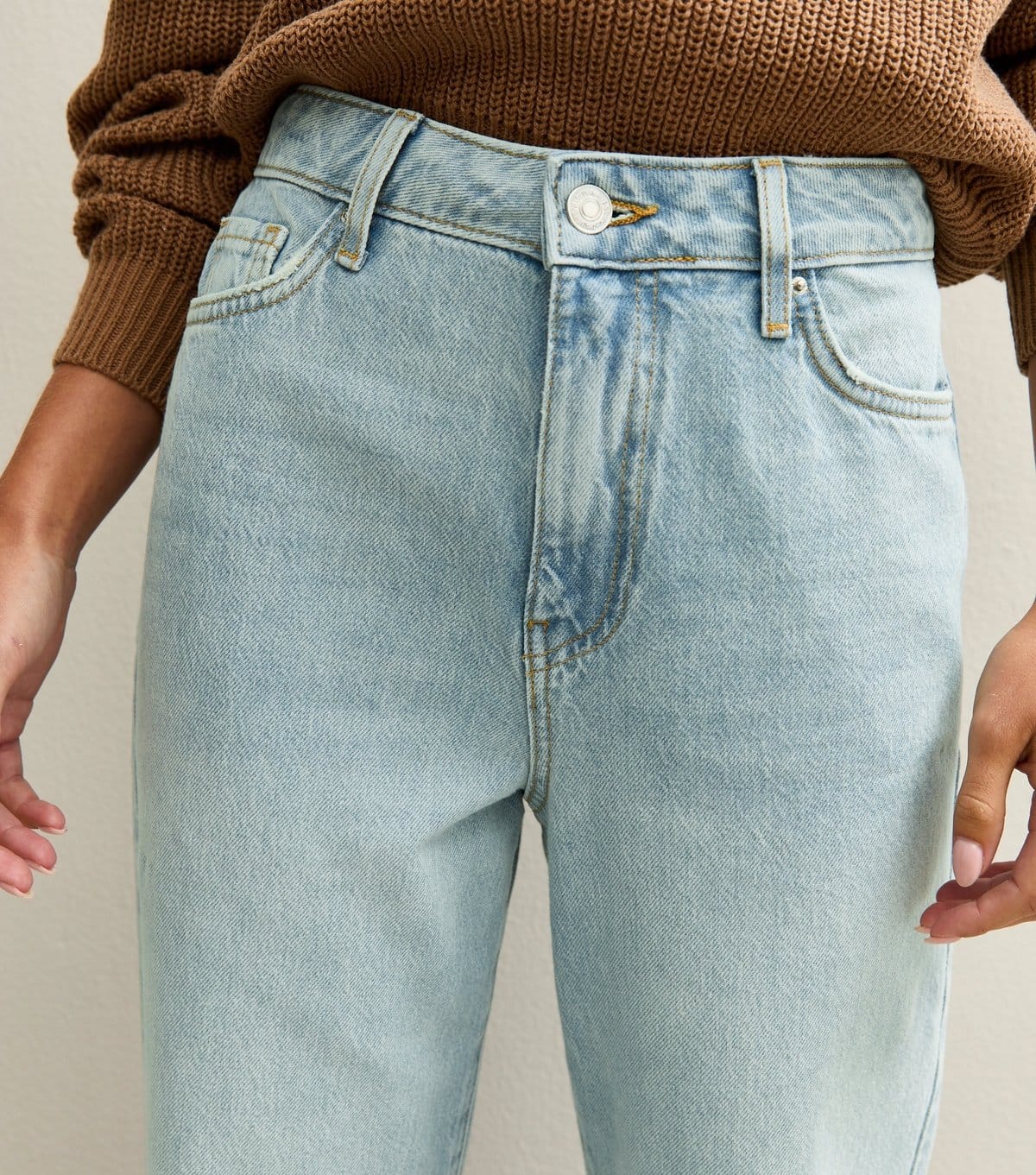 New Look Women's Petite Light Blue Adalae High Waist Wide Leg Jeans New Look - 4