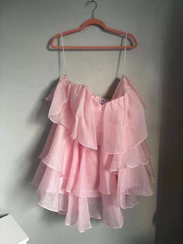 ASOS ASOS Luxe Pink Ruffle Dress