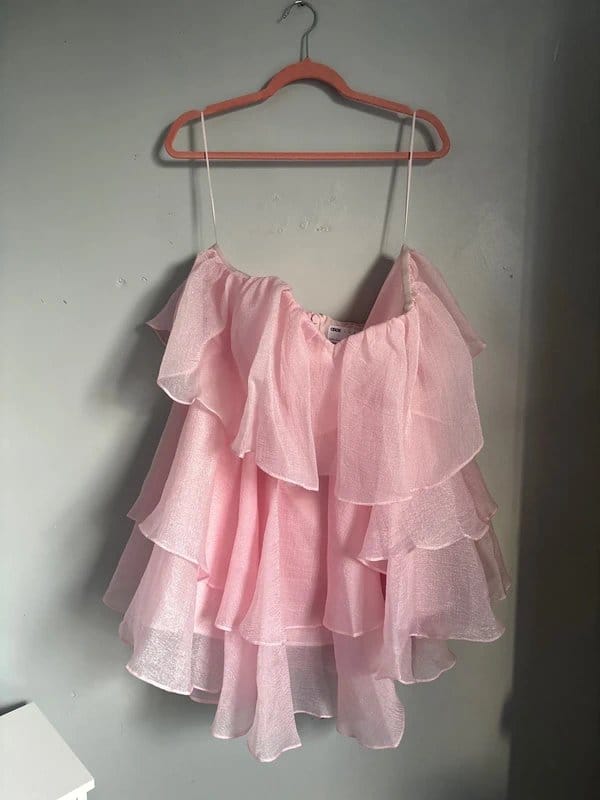 ASOS Luxe Pink Ruffle Dress
