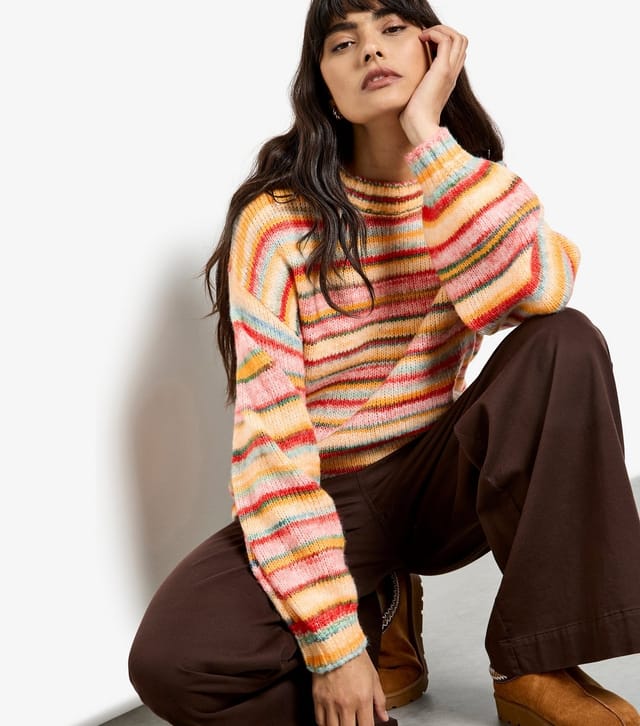 Apricot Women's Multicolour Striped Jumper Apricot New Look - 2