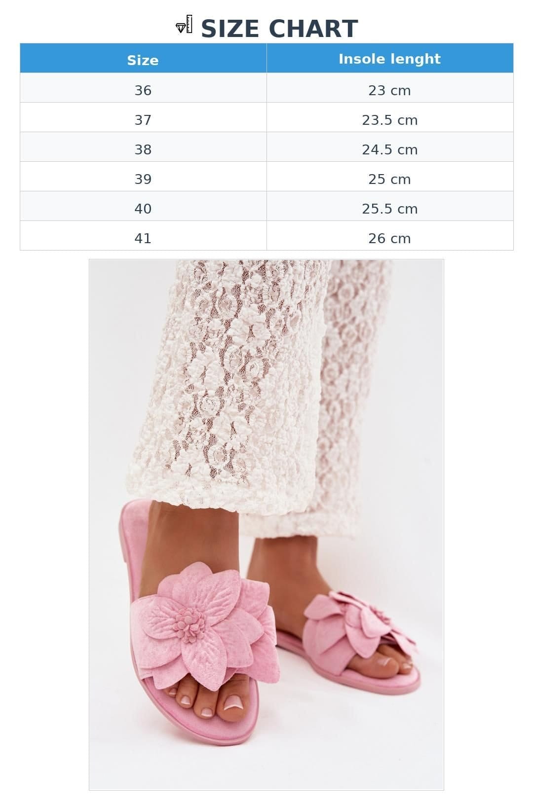 Love Lace Love Lace Women's Suede Flat Sandals with Floral Strap Soft Insole Comfort in Pink - 4