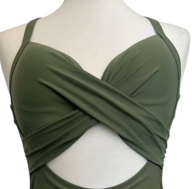 Blooming Jelly Olive Green Tummy Control Swimsuit