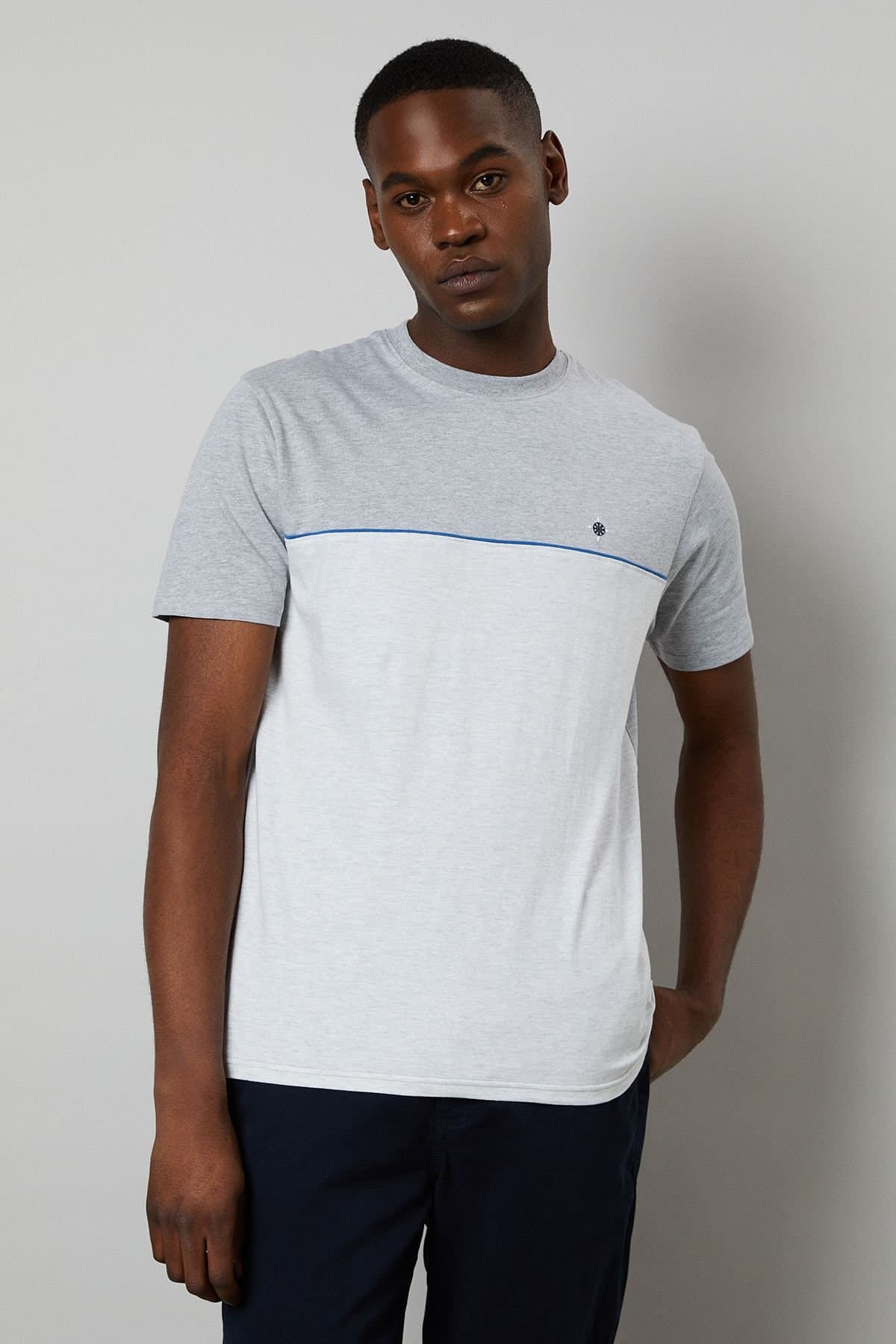 Maine Maine Men's Grey Lewiston Colourblock T-shirt