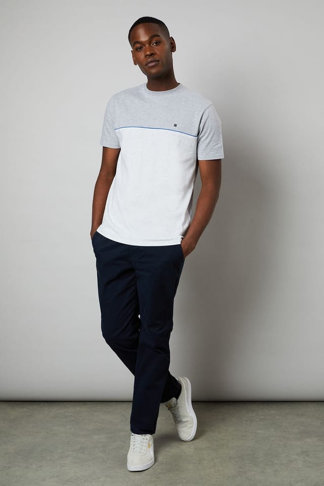 Maine Maine Men's Grey Lewiston Colourblock T-shirt - 2