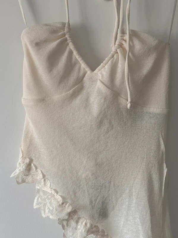 Bershka Cream Halter Neck Top Bershka y2k
