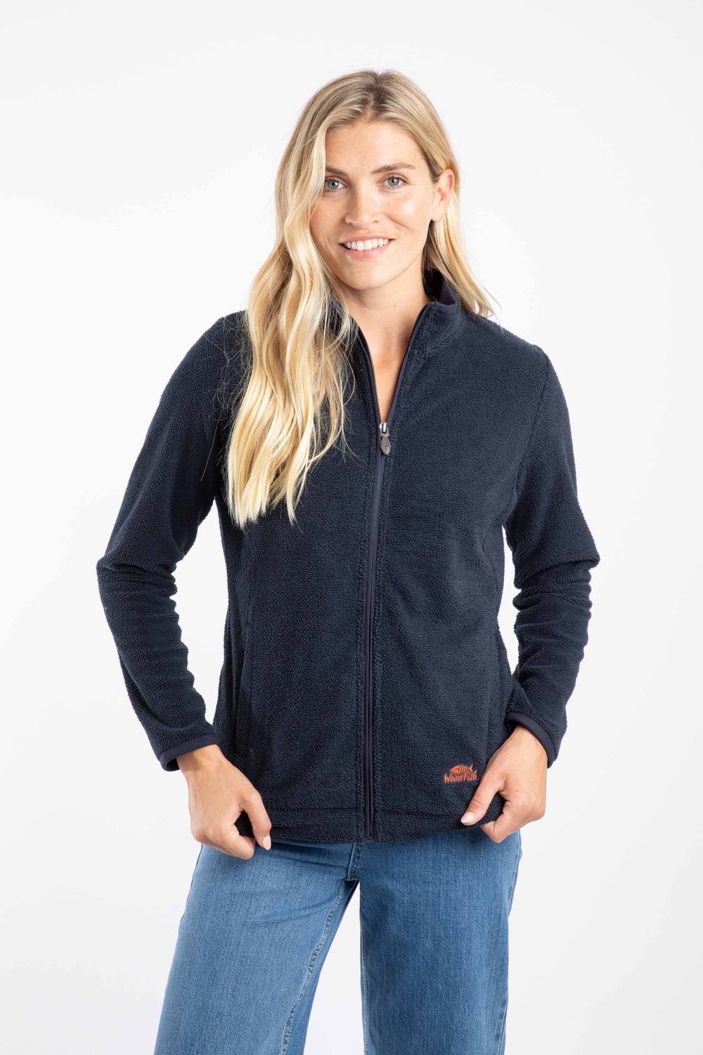 Weird Fish Weird Fish Women's Charl Textured Full Zip Fleece in Midnight - 2