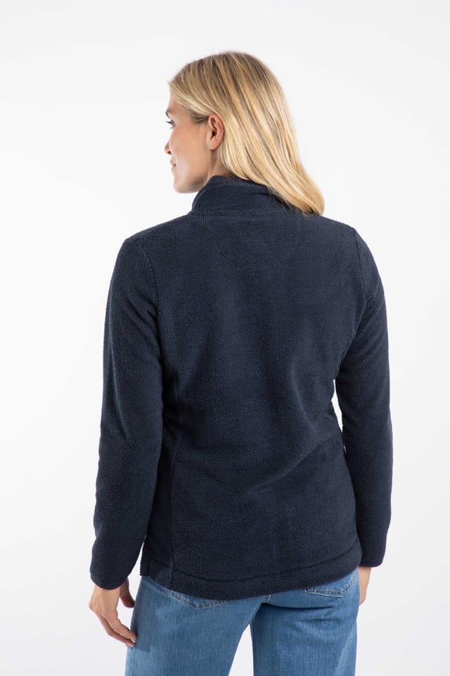 Weird Fish Weird Fish Women's Charl Textured Full Zip Fleece in Midnight - 3