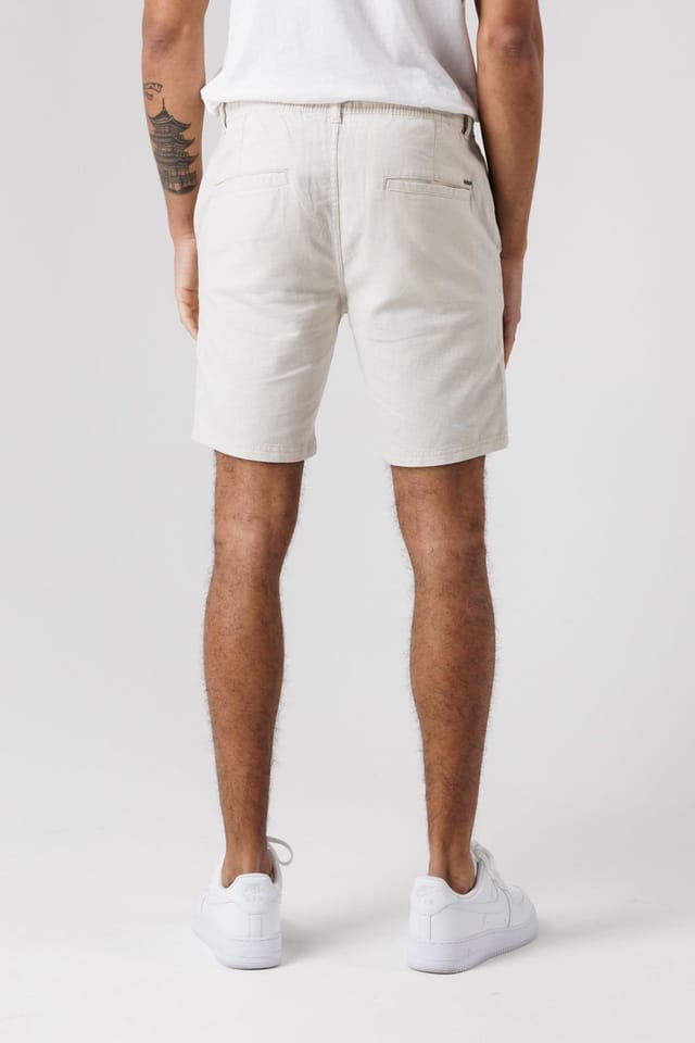 Tokyo Laundry Tokyo Laundry Men's Cotton Linen Shorts with Drawstrings in Natural - 2