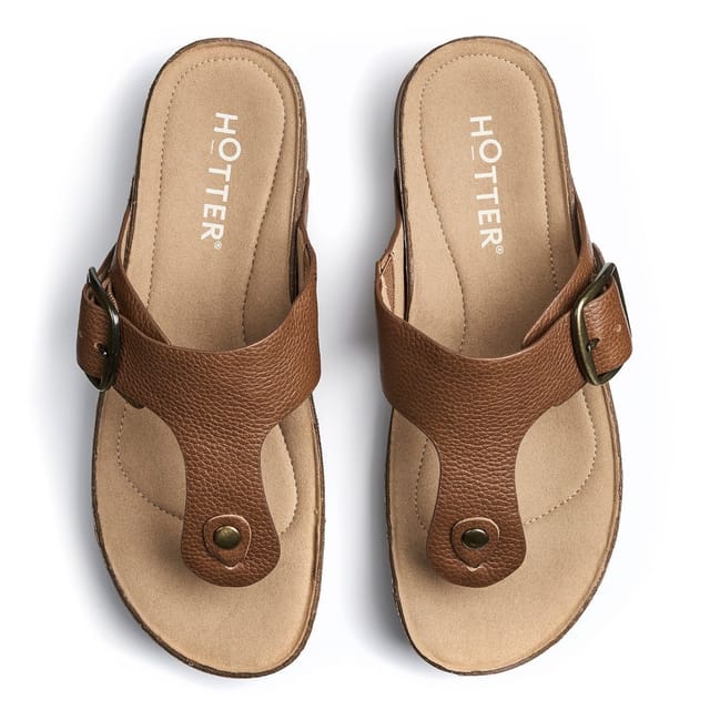 Hotter Hotter Women's 'Resort' Toe-Post Sandals in Tan - 3