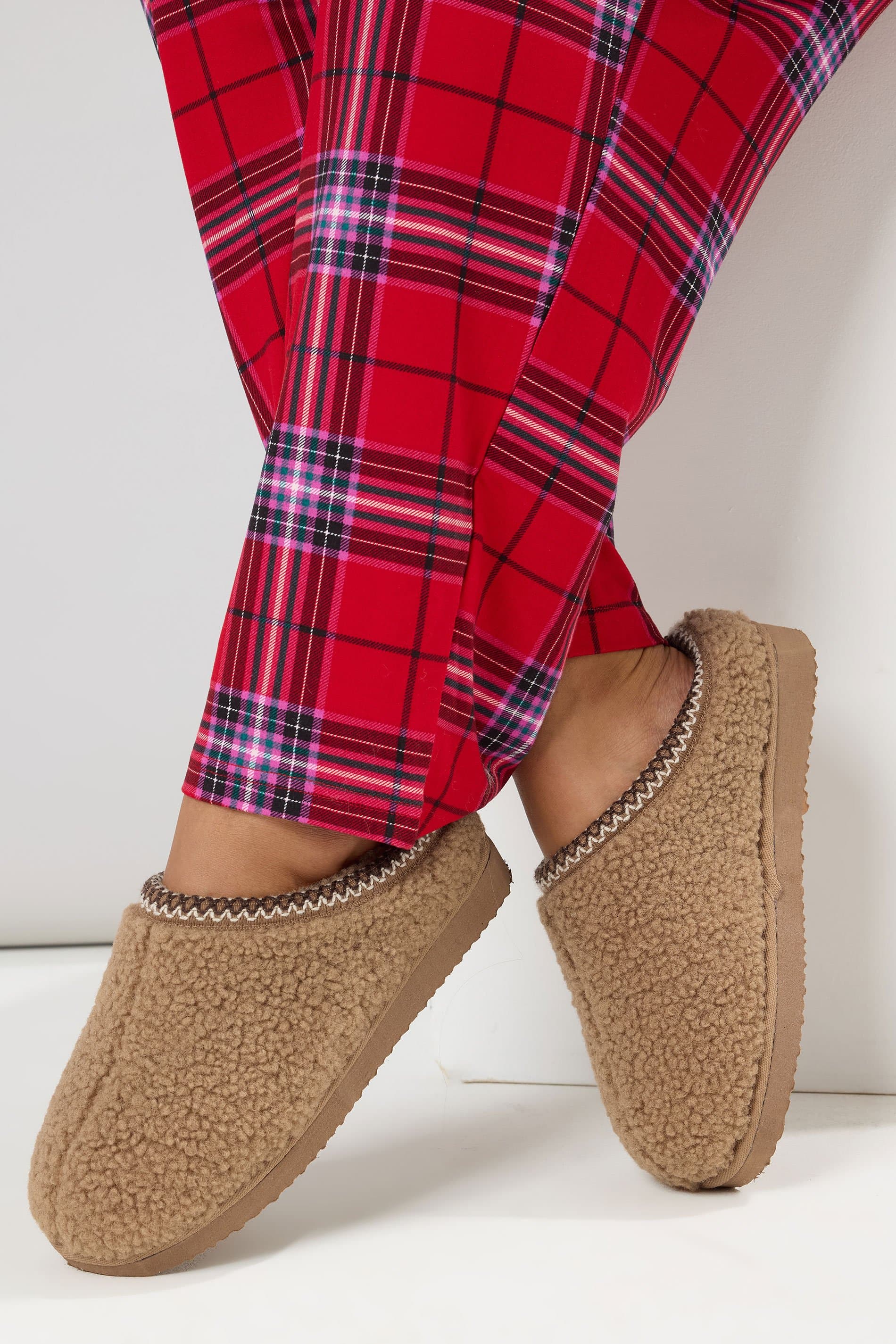 Yours Tan Brown Stitch Mules