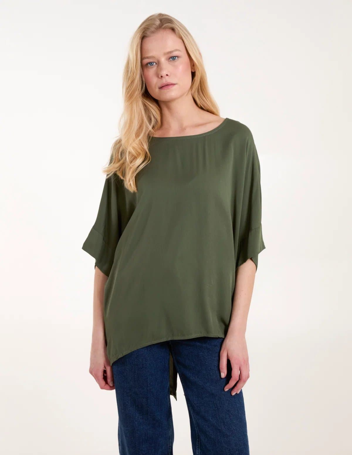 Blue Vanilla Button Back Viscose Top