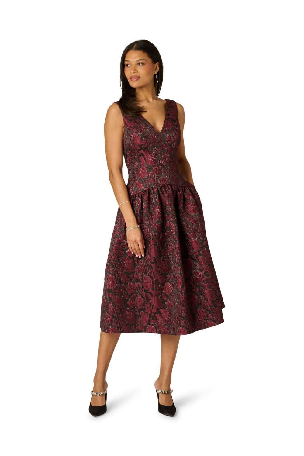 Adrianna Papell Adrianna Papell Women's Jacquard Midi Dress