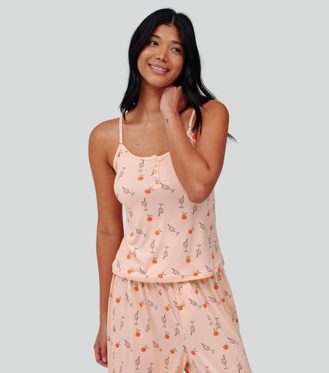 Loungeable Women's Orange Cocktail Print Cami and Trousers Pyjama Set Loungeable New Look - 2