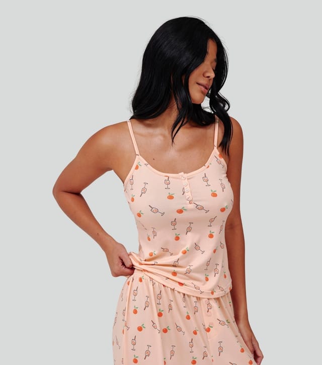 Loungeable Women's Orange Cocktail Print Cami and Trousers Pyjama Set Loungeable New Look - 3