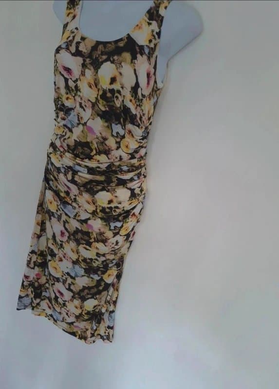 Paul Smith Paul Smith Black Label abstract sleeveless floral jersey stretch dress UK size S small