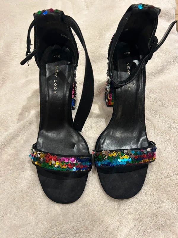 New Look Multicolour sequins heels