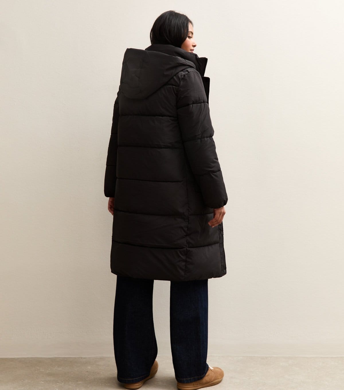 New Look Women's Black Tiered Longline Puffer Jacket New Look - 4