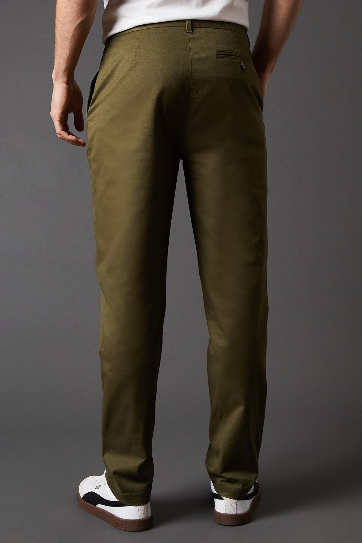 Burton Burton Men's Khaki Slim Fit Chino Trousers - 3