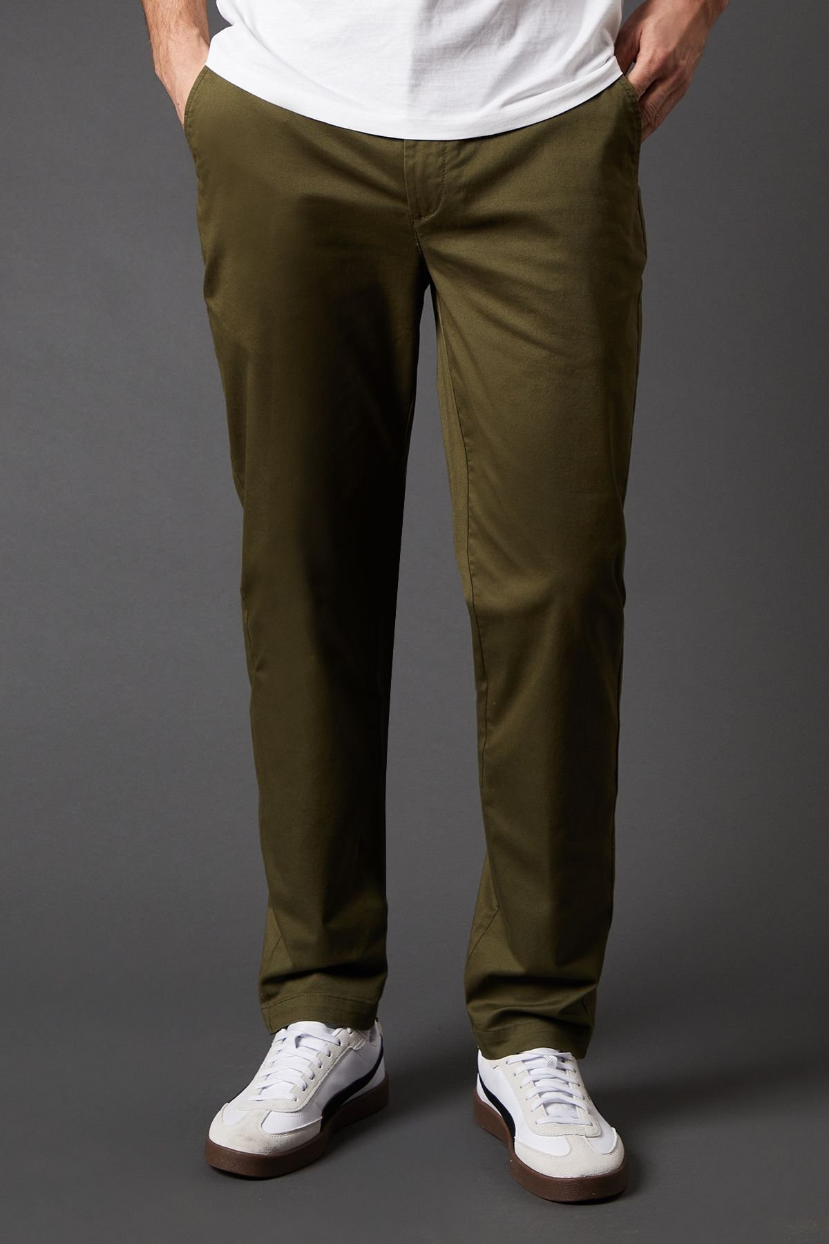 Burton Burton Men's Khaki Slim Fit Chino Trousers - 4