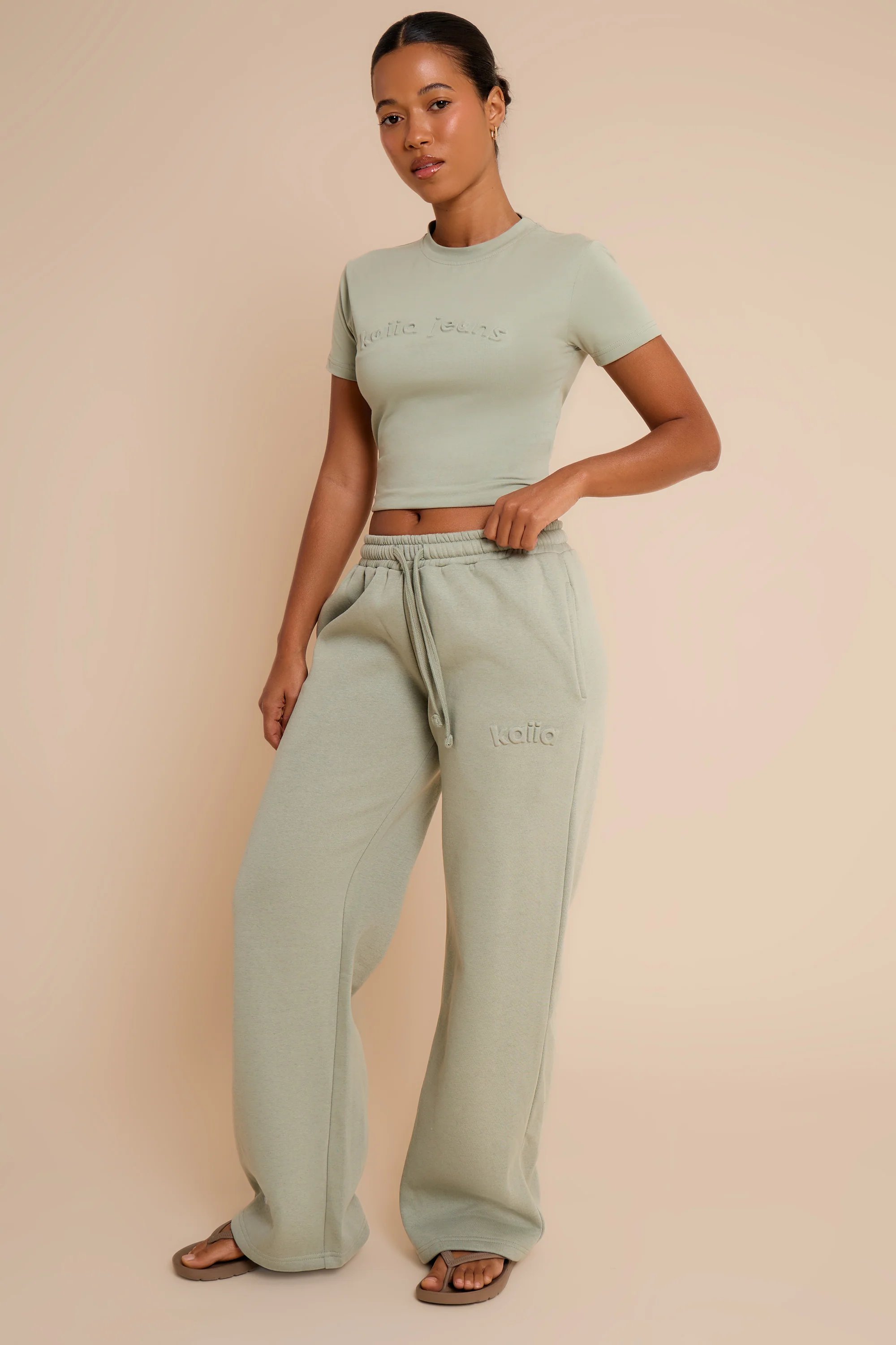 Kaiia Kaiia Embossed Baby Tee Eucalyptus - 3