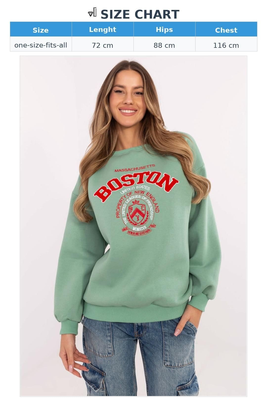 Love Lace Love Lace Women's Cotton Polyester Fleece Print Sweatshirt in Green - 4