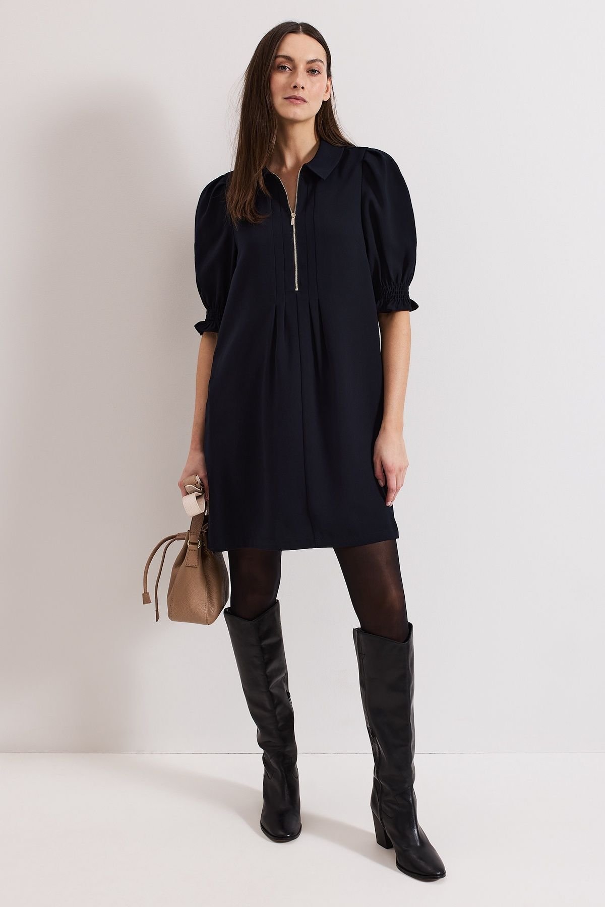 Phase Eight Phase Eight Women's Candice Zip Dress in Dark Navy - 3