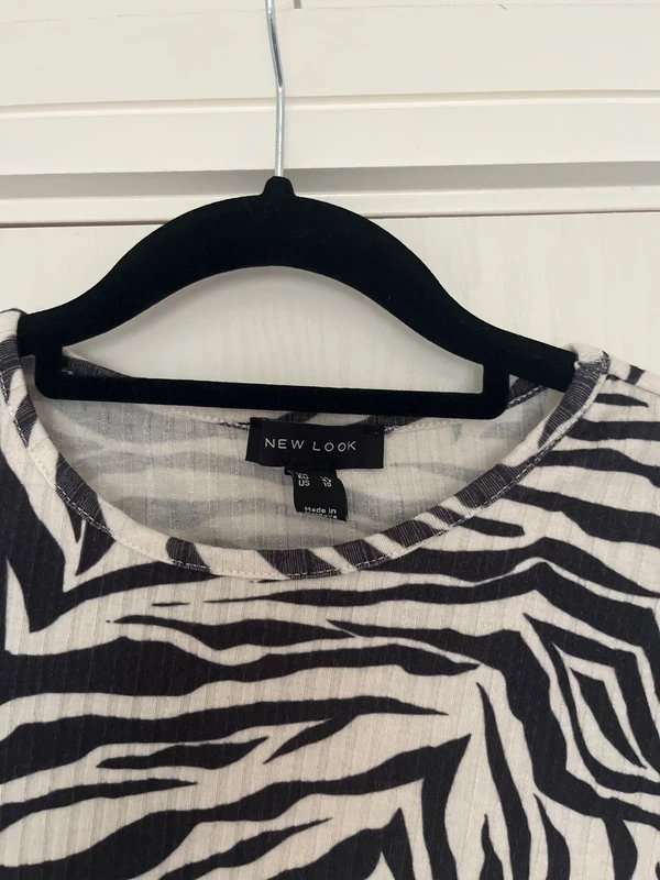 New Look New Look Zerbra tie side long sleeve top - 1