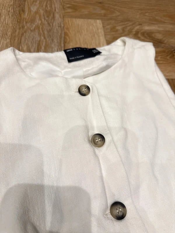 ASOS Design ASOS design white linen lined tailored waistcoat size 10 New