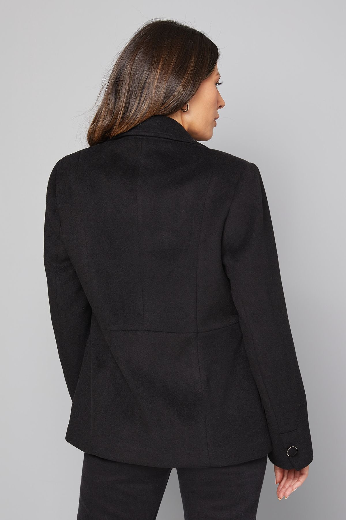 Wallis Wallis Women's Double Breasted Puff Shoulder Jacket in Black - 4