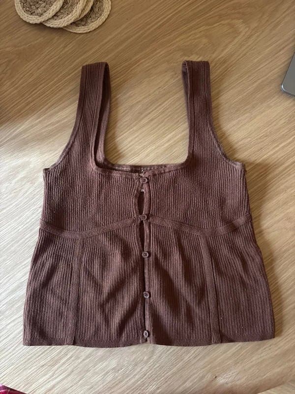 ASOS Asos Design Brown Knitted Corset Style Cami