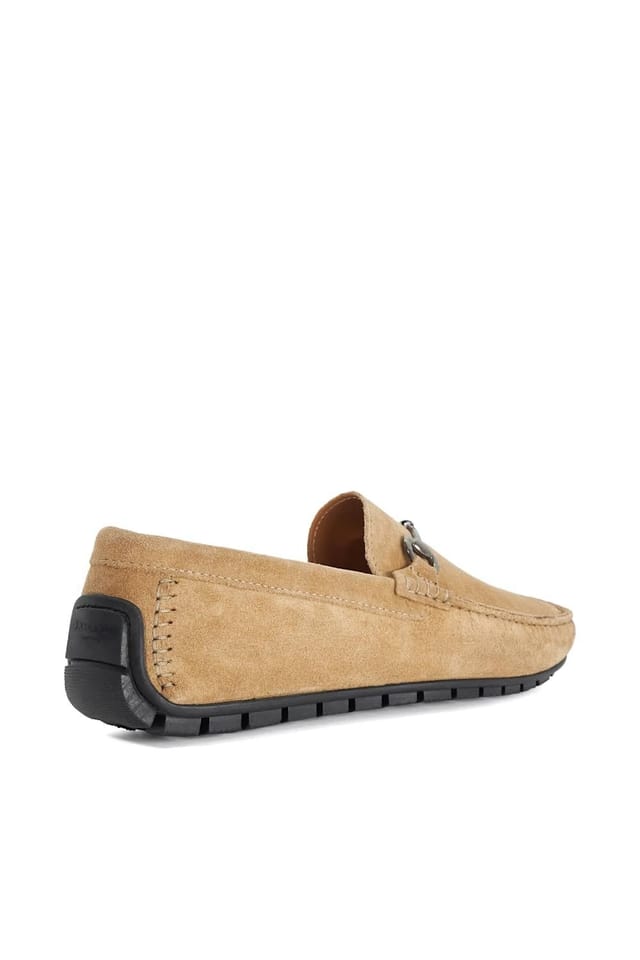 Dune London Dune London Men's Wide Fit 'Brackon' Suede Slip-On Shoes in Natural - 3