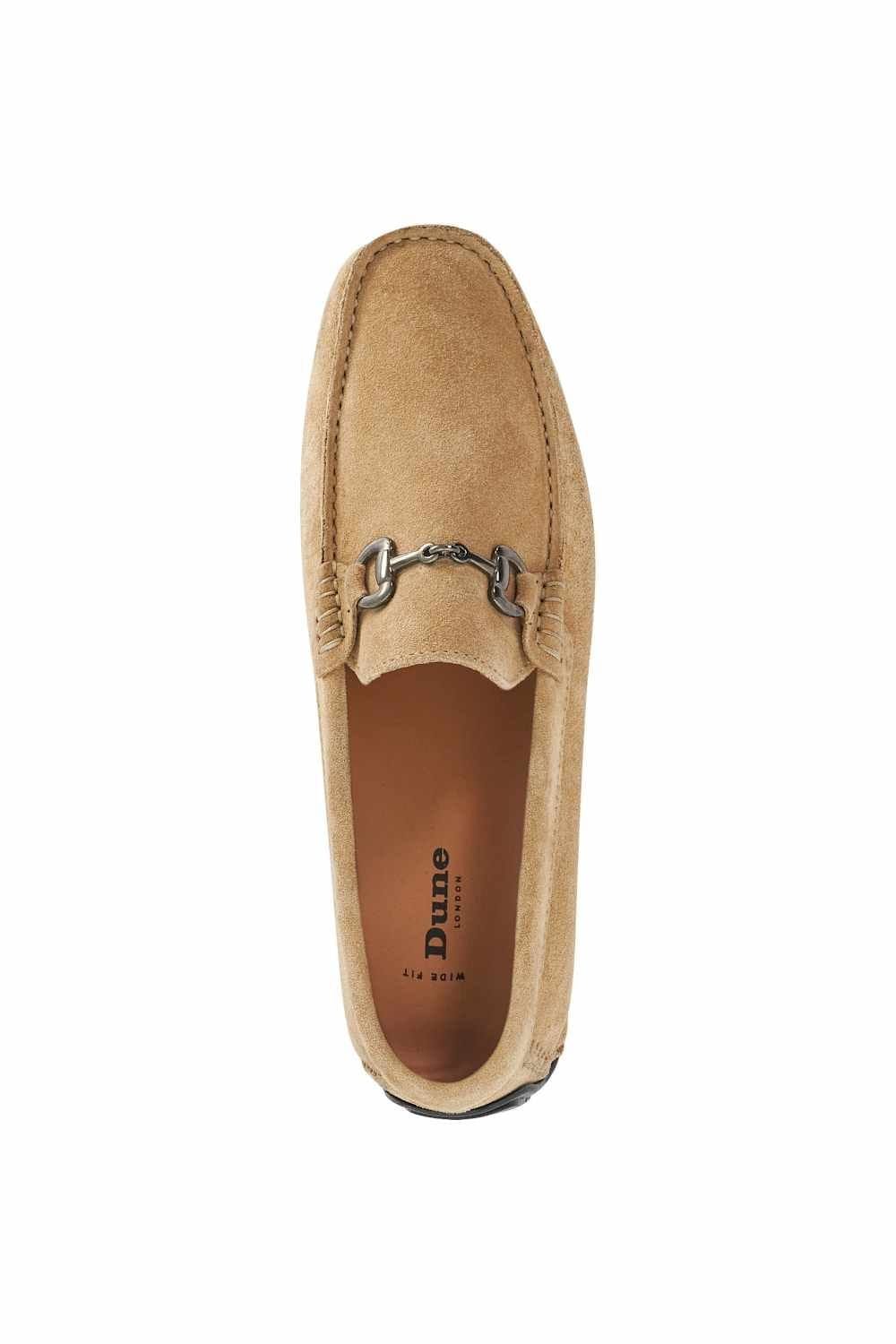 Dune London Dune London Men's Wide Fit 'Brackon' Suede Slip-On Shoes in Natural - 4
