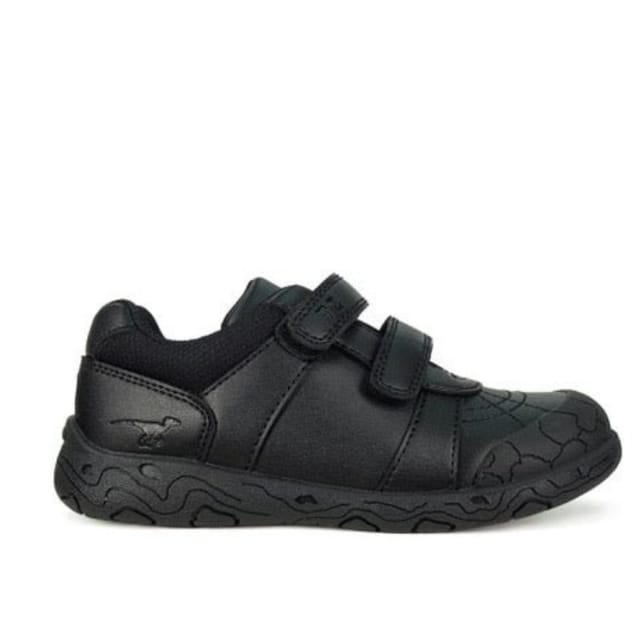 ToeZone ToeZone Men's Rebel Black Dinosaur Design Rip Tape School Shoe - 3