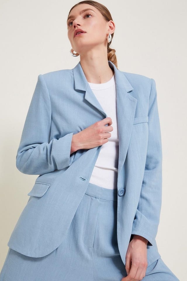 Monsoon Monsoon Women's Sabrina Single-Breasted Blazer in Blue - 2